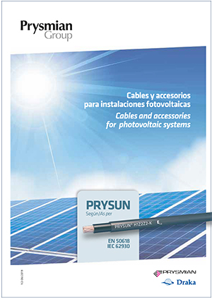 Catálogo de cables y accesorios para instalaciones fotovoltaicas Catálogo de cables y accesorios para instalaciones fotovoltaicas