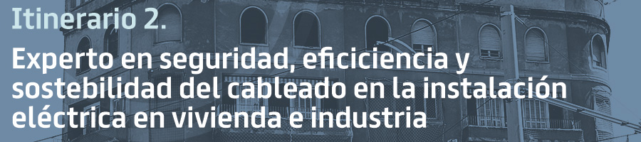 Itinerario 2. Experto en seguridad, eficiencia y sostenibilidad del cableado en la instalación eléctrica en vivienda e industria
