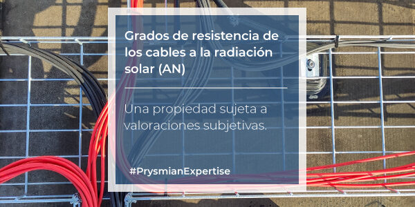 Grados de resistencia a la radiación solar (AN) de los cables