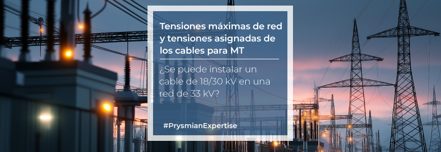 Tensiones máximas de red y tensiones asignadas de los cables para MT